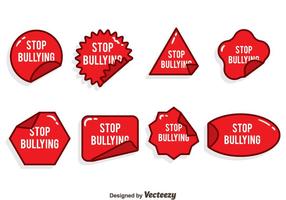 Stop Bullying Conjunto de vetores de etiqueta vermelha