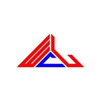 design criativo do logotipo da carta wcl com gráfico vetorial, logotipo simples e moderno wcl em forma de triângulo. vetor