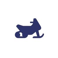 ícone de moto de neve em branco, vetor