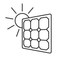 ícone de vetor de arte de linha painéis solares de energia renovável para aplicativos ou sites