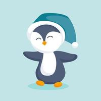ilustração de design de personagens de natal de pinguim vetor