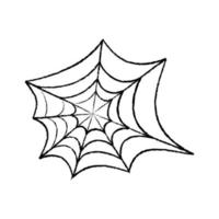 teia de aranha preta em um fundo branco. ilustração vetorial vetor