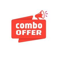 banner de oferta de combinação - ícone de megafone. design de ilustração vetorial estilo plano sobre fundo branco. vetor