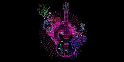 arte colorida de vetor de guitarra