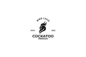 ilustração de modelo de design de logotipo de cabeça de cacatua plana vetor