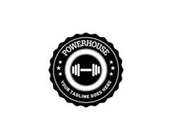 design de logotipo de fitness powerhouse grátis vetor