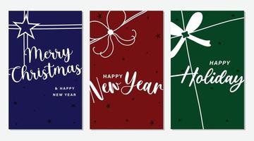 conjunto de cartões de feliz natal e ano novo, convite. preparação de celebração de natal e ano novo. vetor