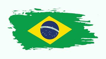 vetor de bandeira colorida de pintura à mão do brasil