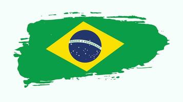 bandeira grunge plana do brasil vetor