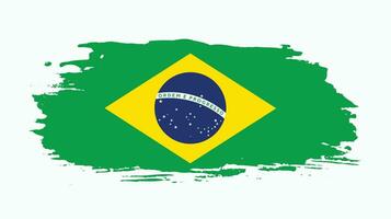 vetor de bandeira brasileira de efeito de pincel de pintura à mão