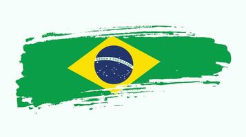 bandeira colorida grunge do brasil vetor