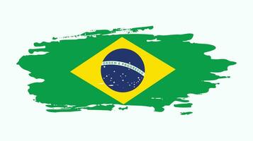 vetor de bandeira do brasil de pintura à mão profissional