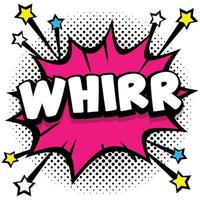 whirr pop art quadrinhos bolhas de fala livro efeitos sonoros vetor