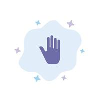 gestos de linguagem corporal ícone azul da interface da mão no fundo da nuvem abstrata vetor