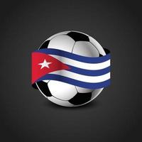 bandeira de cuba ao redor do futebol vetor