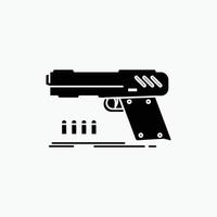 arma de fogo. revólver. pistola. atirador. ícone de glifo de arma. ilustração vetorial isolada vetor