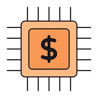 ícone de design moderno do processador financeiro vetor