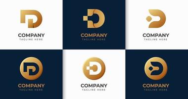grande conjunto de design de logotipo elegante letra d. elemento de design vetorial, com elemento de logotipo de monograma d variedade, sinal de negócios, logotipos, identidade, vetor