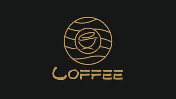 moderno e mínimo vintage lindo logotipo de marca de bebida de árvore de café profissional vetor