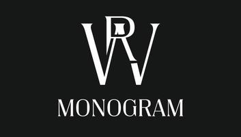letra wr logotipo de iniciais do nome do monograma criativo vetor