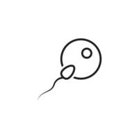 esperma de vetor preto e ícone de arte de linha de ovo eps10 isolado no fundo branco. fertilização ou símbolo de contorno de objetivo em um estilo moderno simples e moderno para o design do seu site, logotipo e aplicativo móvel