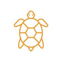 eps10 laranja vector tartaruga marinha ícone arte linha abstrata isolado no fundo branco. símbolo de contorno de animais marinhos em um estilo moderno simples e moderno para o design do seu site, logotipo e aplicativo móvel