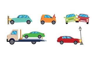 ilustrações de acidentes de carro vetor