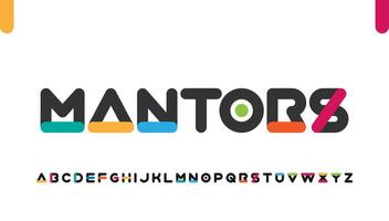 design de logotipo de letra maiúscula alfabeto tipografia de cor editável vetor