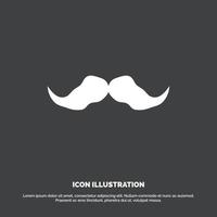 bigode. hipster. moveleiro. macho. ícone de homens. símbolo de vetor de glifo para ui e ux. site ou aplicativo móvel