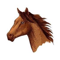 símbolo de esboço de vetor de cabeça de trotador de cavalo