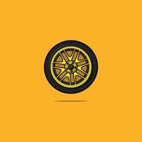 vetor de design de logotipo de aro de roda de pneu de carro, design de logotipo de loja de pneus, conjunto de pneu de borracha isolado ou logotipo de pneu de carro.