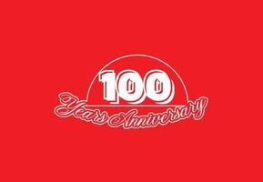 logotipo de aniversário de 100 anos e design de adesivo vetor