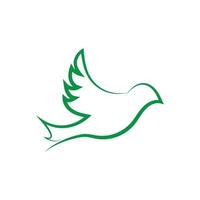 logotipo da pomba asa de pássaro vetor