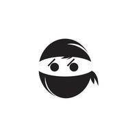 vetor de logotipo de rosto ninja