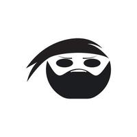 vetor de logotipo de rosto ninja