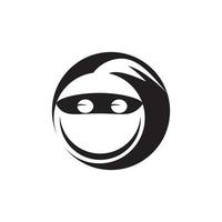 vetor de logotipo de rosto ninja