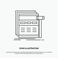 Internet. página. rede. página da Internet. ícone de wireframe. símbolo cinza de vetor de linha para ui e ux. site ou aplicativo móvel