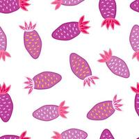 mão desenhada morangos wallpaper.doodle padrão sem emenda de morango. cenário de frutas. vetor