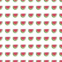 padrão sem emenda de mão desenhada fatias de melancia. papel de parede sem fim de melancias bonitos. cenário de frutas engraçado. vetor
