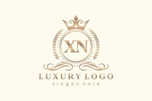 modelo de logotipo de luxo real de letra xn inicial em arte vetorial para restaurante, realeza, boutique, café, hotel, heráldica, joias, moda e outras ilustrações vetoriais. vetor