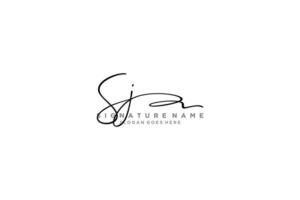 modelo de logotipo de assinatura de carta sj inicial design elegante logotipo de sinal de símbolo ícone de vetor