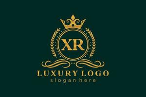 modelo de logotipo de luxo real de letra xr inicial em arte vetorial para restaurante, realeza, boutique, café, hotel, heráldica, joias, moda e outras ilustrações vetoriais. vetor