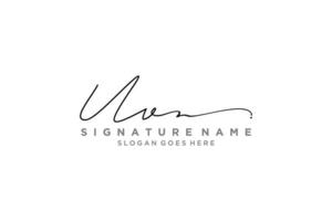 modelo de logotipo de assinatura de carta uv inicial design elegante ícone de vetor de modelo de sinal de logotipo