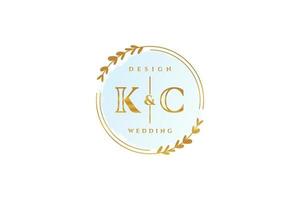 monograma de beleza inicial kc e logotipo de caligrafia de design de logotipo elegante de assinatura inicial, casamento, moda, floral e botânico com modelo criativo. vetor