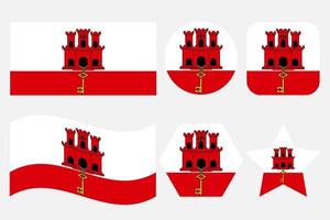 ilustração simples da bandeira de gibraltar para o dia da independência ou eleição vetor
