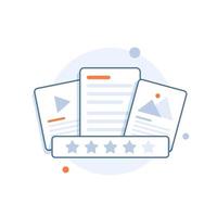 classificação de mídia, conceito de revisão do cliente. conceito de feedback, reputação e qualidade, banner de conceito de feedback ou classificação vetor