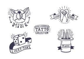Coleção gratuita de tatuagem da velha escola vetor