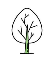 árvore. conceito de co2 de mudança climática. reciclando. doodle isolado de vetor