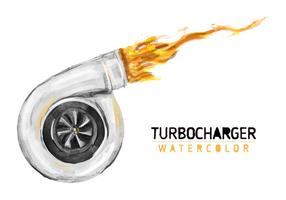 Vetor de aquarela de turboalimentador grátis