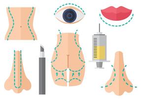 Vector de ícones de cirurgia plástica grátis